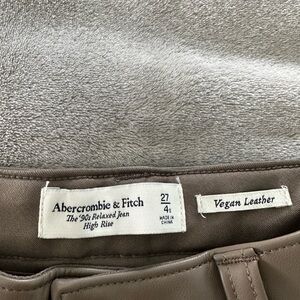Abercrombie & Fitch High Rise Vegan Leather Jeans - Brown